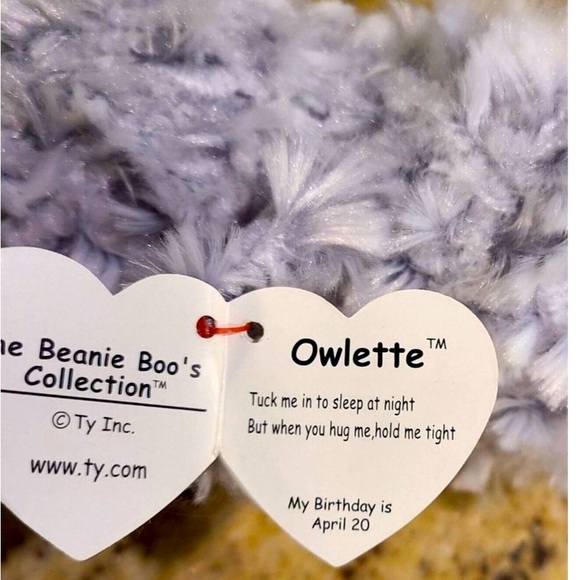 Ty Beenie Baby Boos Owlette NWT Stuffed Animal Plush Stuffie Kids Toy 6” NEW - Picture 4 of 14